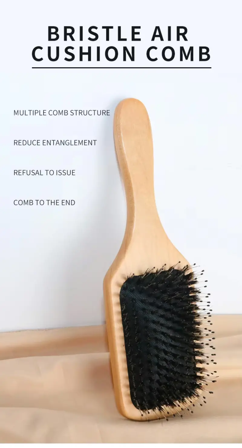 Boar Bristle Paddle Hairbrush (1)