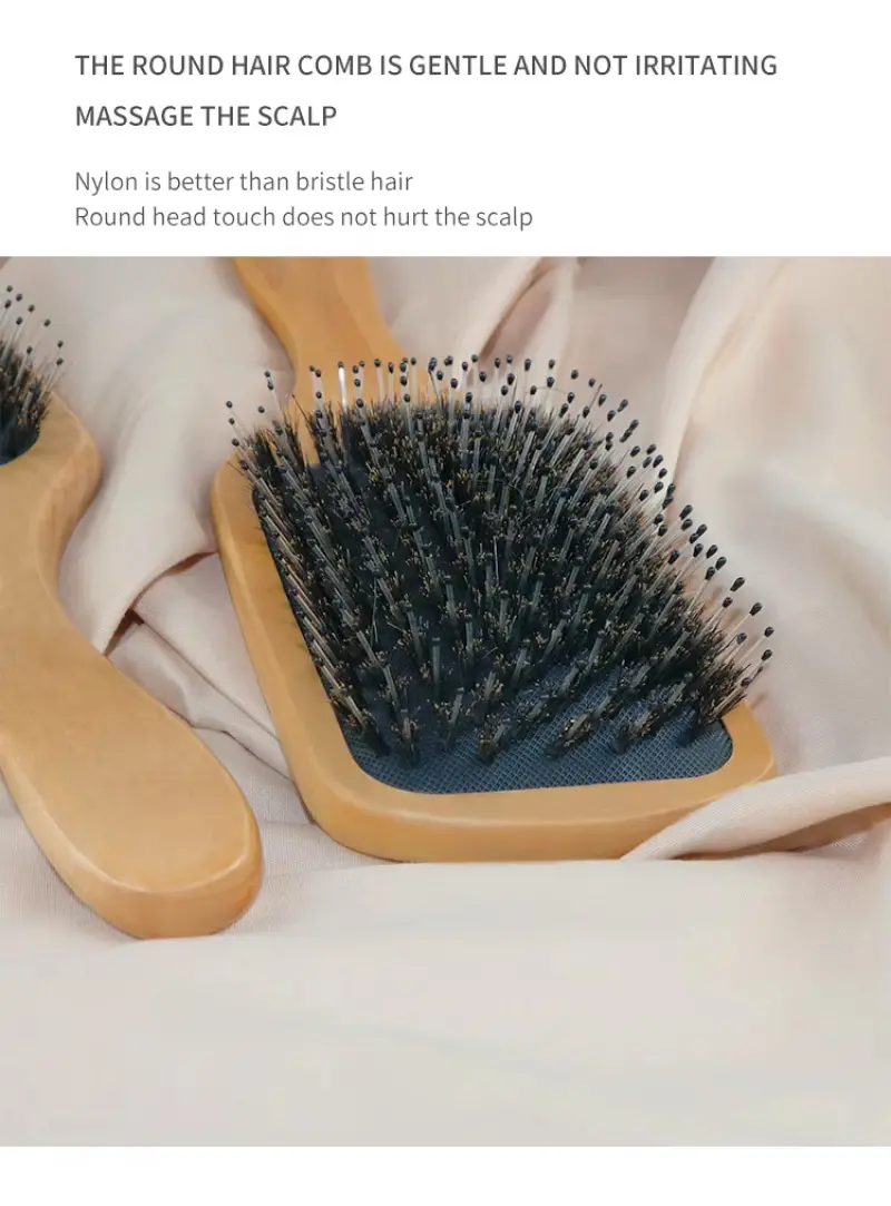 Boar Bristle Paddle Hairbrush (4)