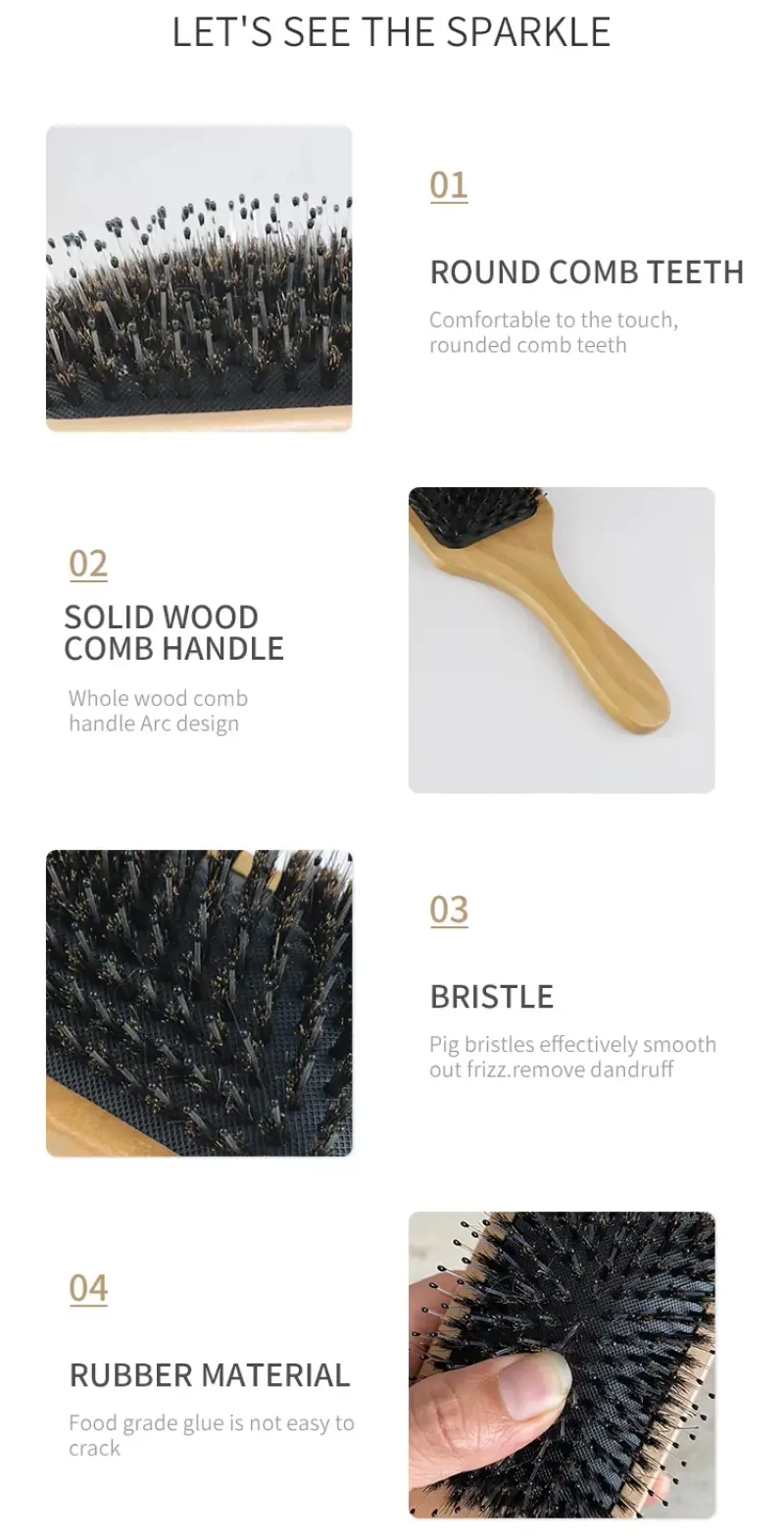 Boar Bristle Paddle Hairbrush (5)