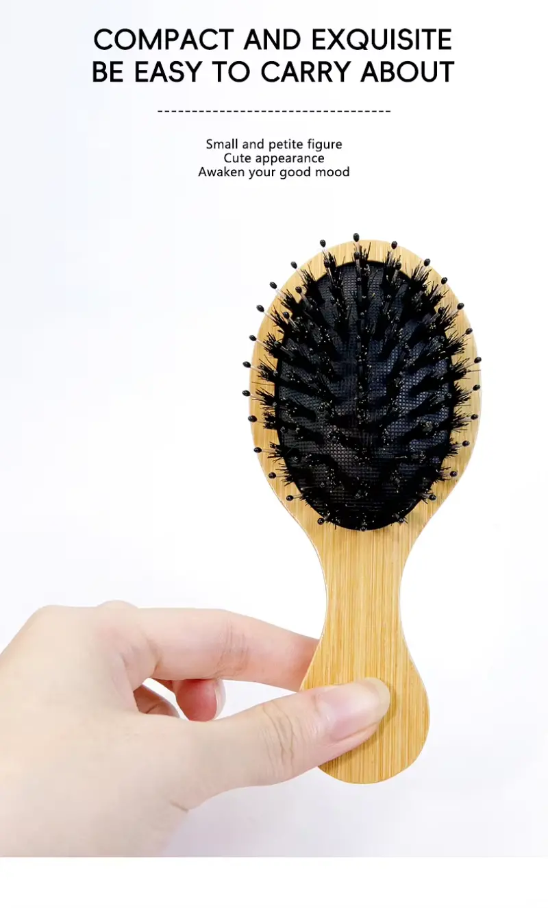 Boar Bristle Paddle Hairbrush Oval(4)