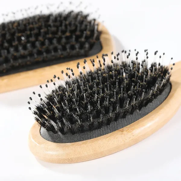 Boar Bristle Paddle Hairbrush Oval(4)