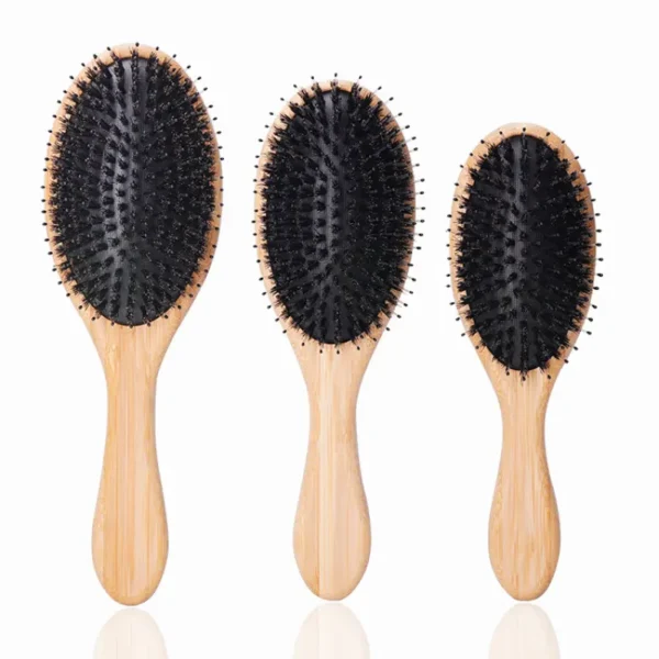 Boar Bristle Paddle Hairbrush Oval(9)