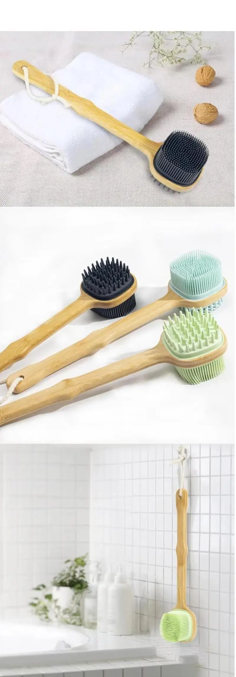 Double Side Long Handle Back Scrubber(6)