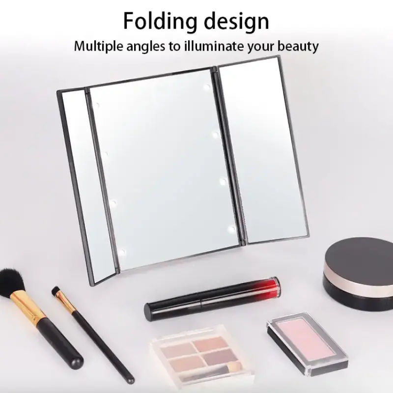 Foldable Make up Mirrors with LED Lights (4)