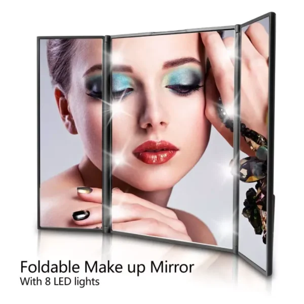 Foldable Make up Mirrors with LED Lights (7)