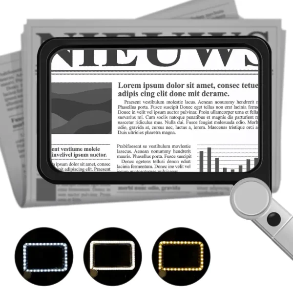 Full Page Reading Magnifier with 72 LED Lamp (1) (2)