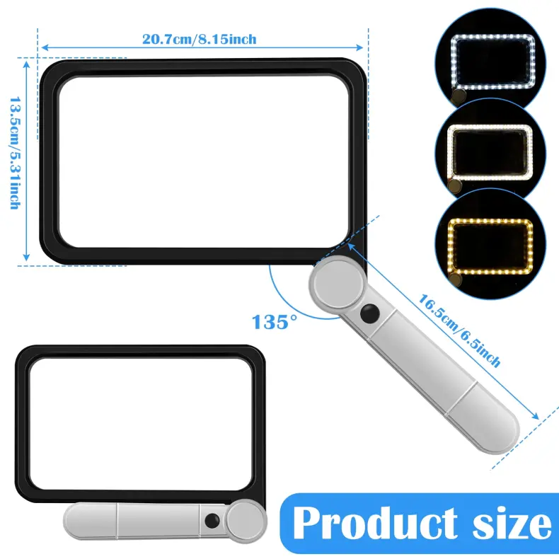 Full Page Reading Magnifier with 72 LED Lamp (2)