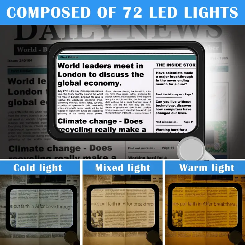 Full Page Reading Magnifier with 72 LED Lamp (3)