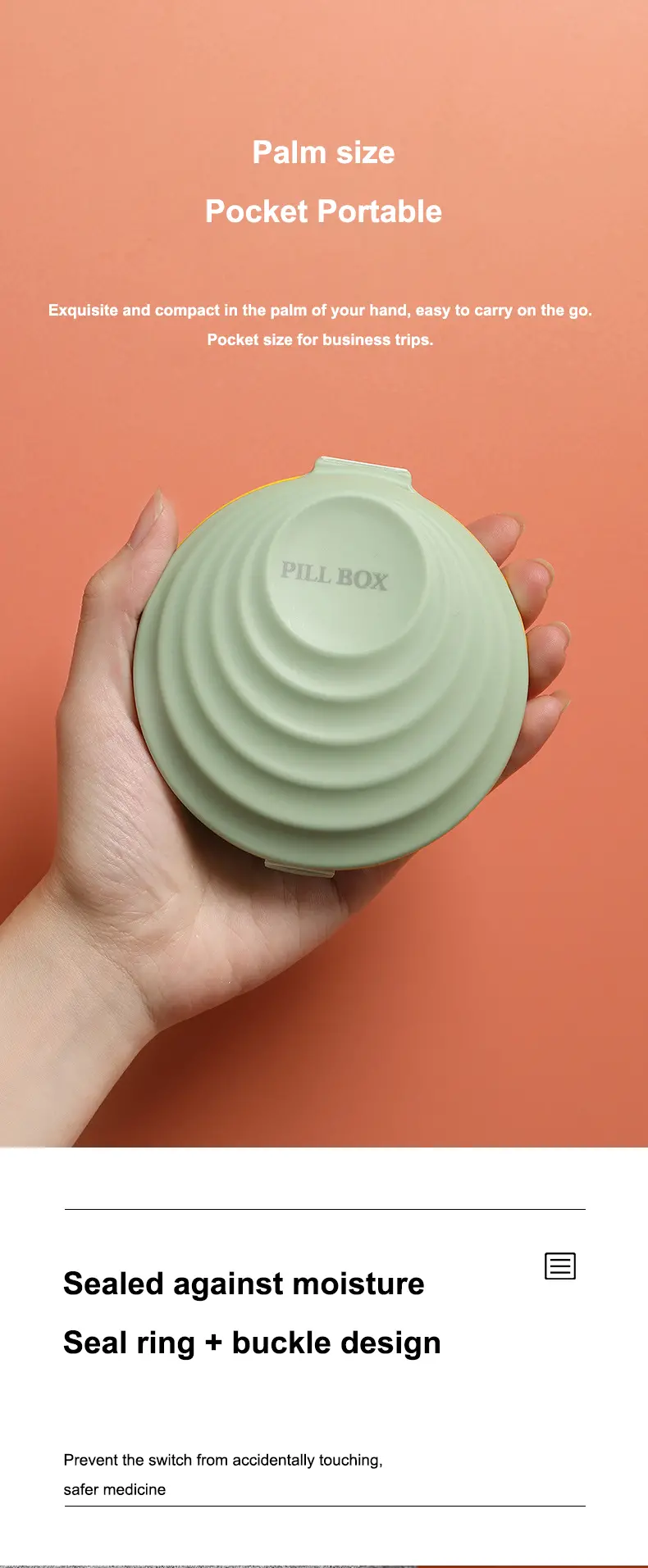 Hot Sale Promotional Plastic Pill Case Custom Plastic 7 Days Round Pill Box (3)