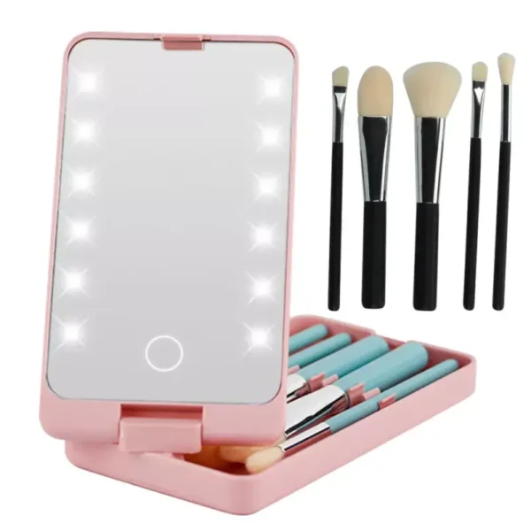 LED Folding Rotating Cosmetic Mirror Box (5) (2)