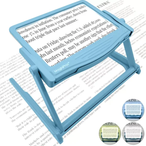 Large LED Full Page Magnifier with Collapsible Hands Free Stand (1) (3)