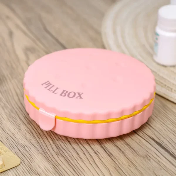 Pill Cases Portable Carry on Small Medicine Box Travel Medicine Pilulier Sealed Jewelry Storage Box Round pill box (6)