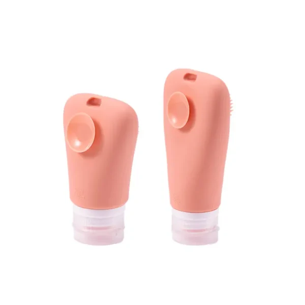 Refillable Silicone Travel Bottles with Facial Brush(2)