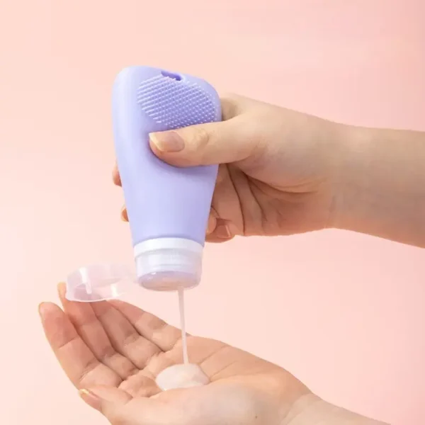 Refillable Silicone Travel Bottles with Facial Brush(7)