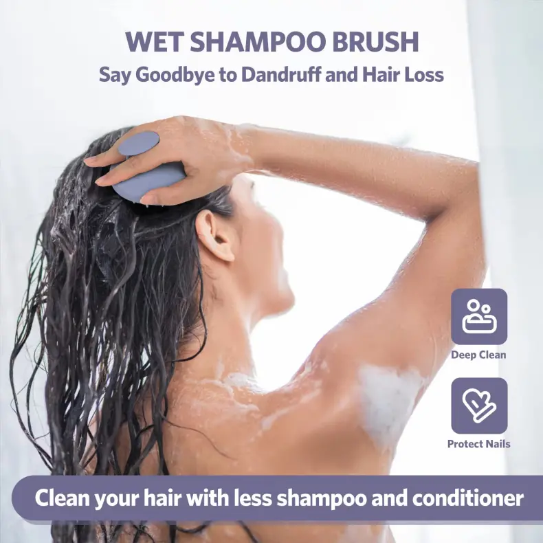 Round Silicone Hair Shampoo Brush (1)