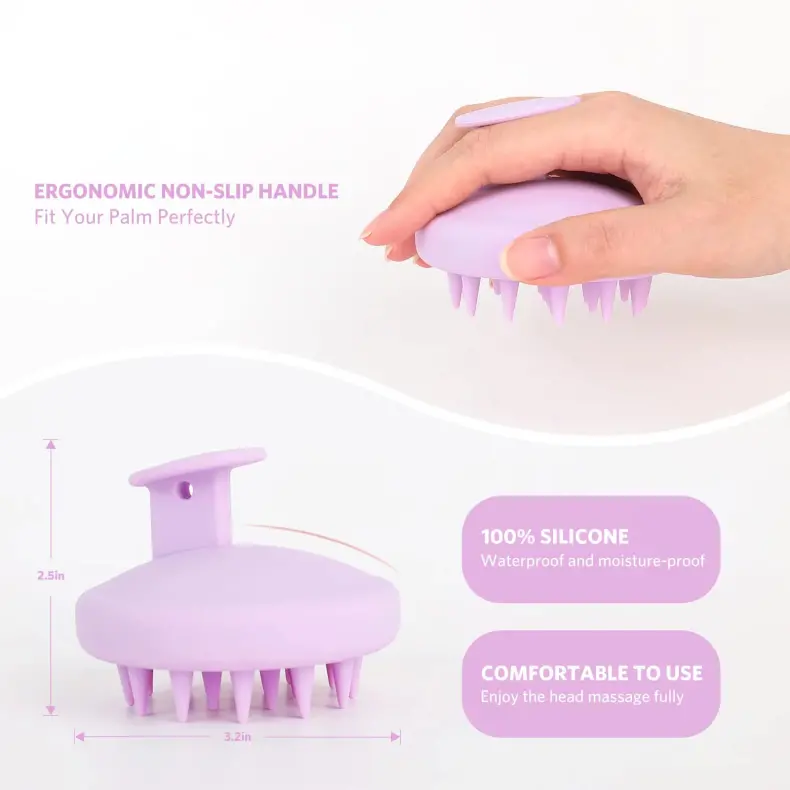 Round Silicone Hair Shampoo Brush (3)