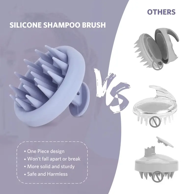 Round Silicone Hair Shampoo Brush (4)