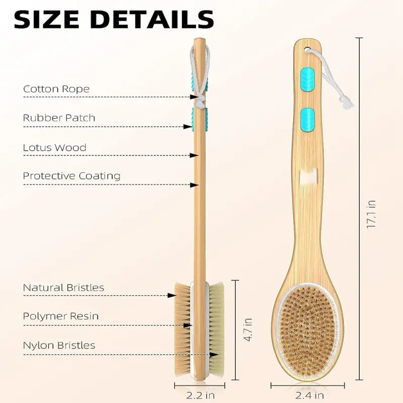 Shower Brush with Soft and Stiff Bristles (2)