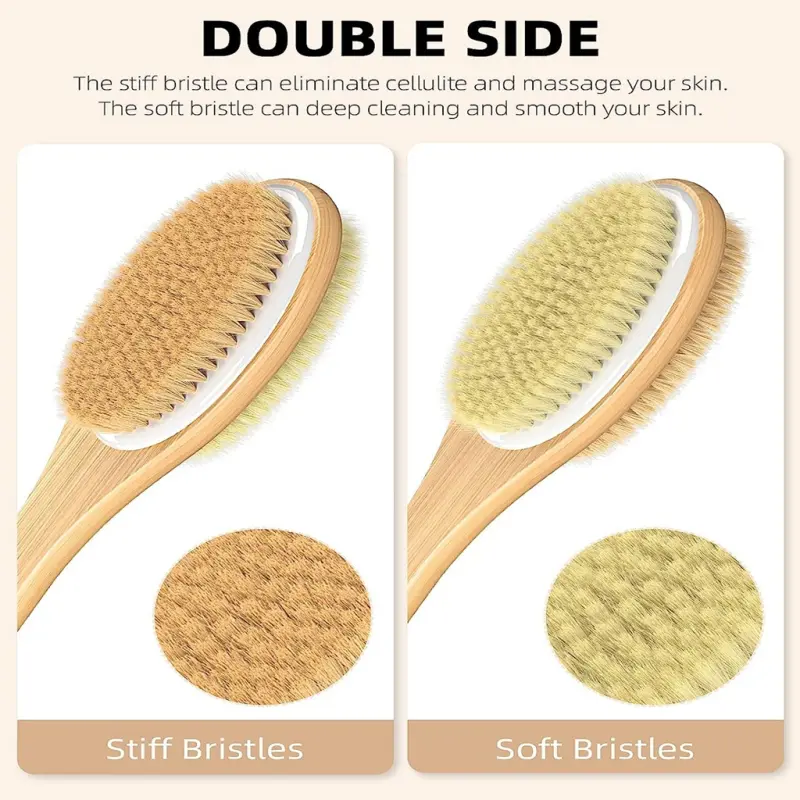Shower Brush with Soft and Stiff Bristles (4)