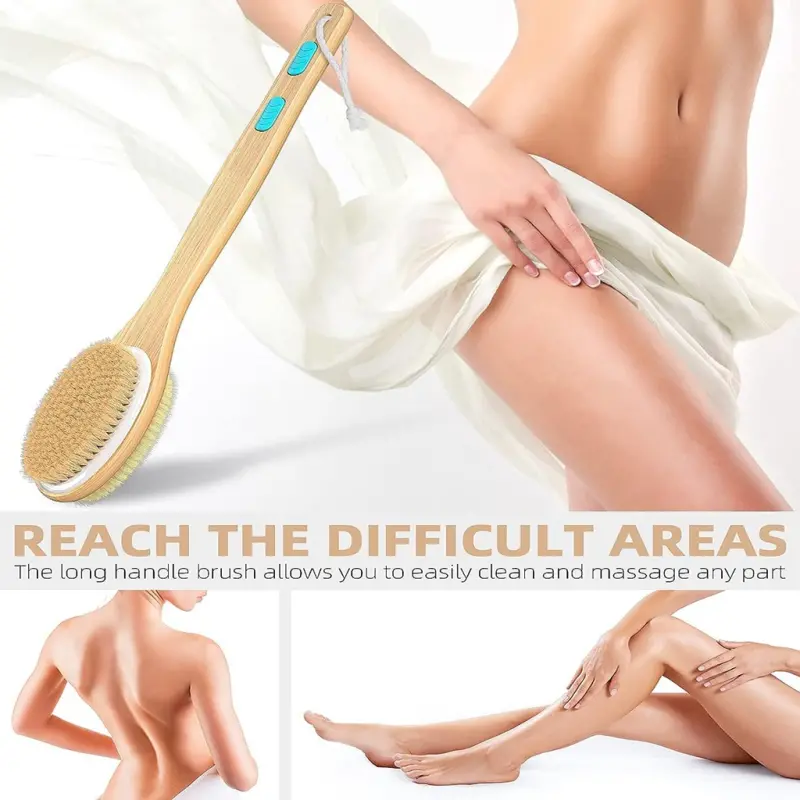 Shower Brush with Soft and Stiff Bristles (5)