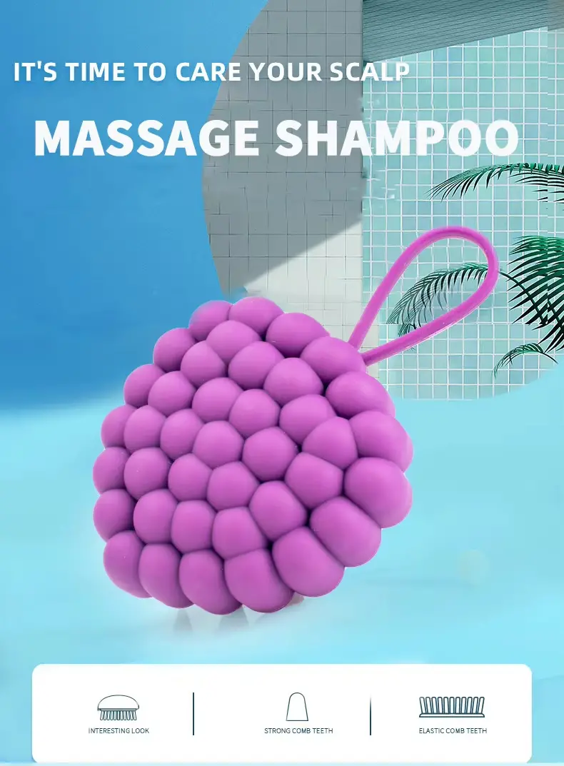 Silicone Hair Shampoo Brush Head Scalp Massager (1)