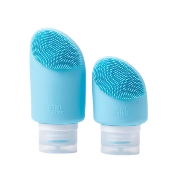Silicone Travel Bottles with Facial Brush (1)