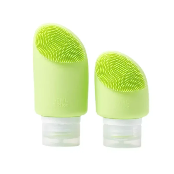 Silicone Travel Bottles with Facial Brush (2)