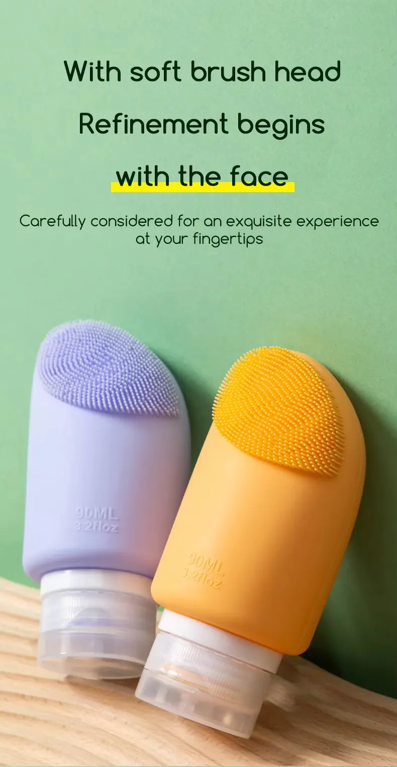 Silicone Travel Bottles with Facial Brush (6)