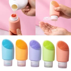 Silicone Travel Bottles with Facial Brush (6)