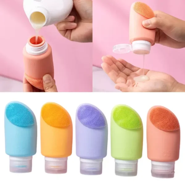 Silicone Travel Bottles with Facial Brush (6)