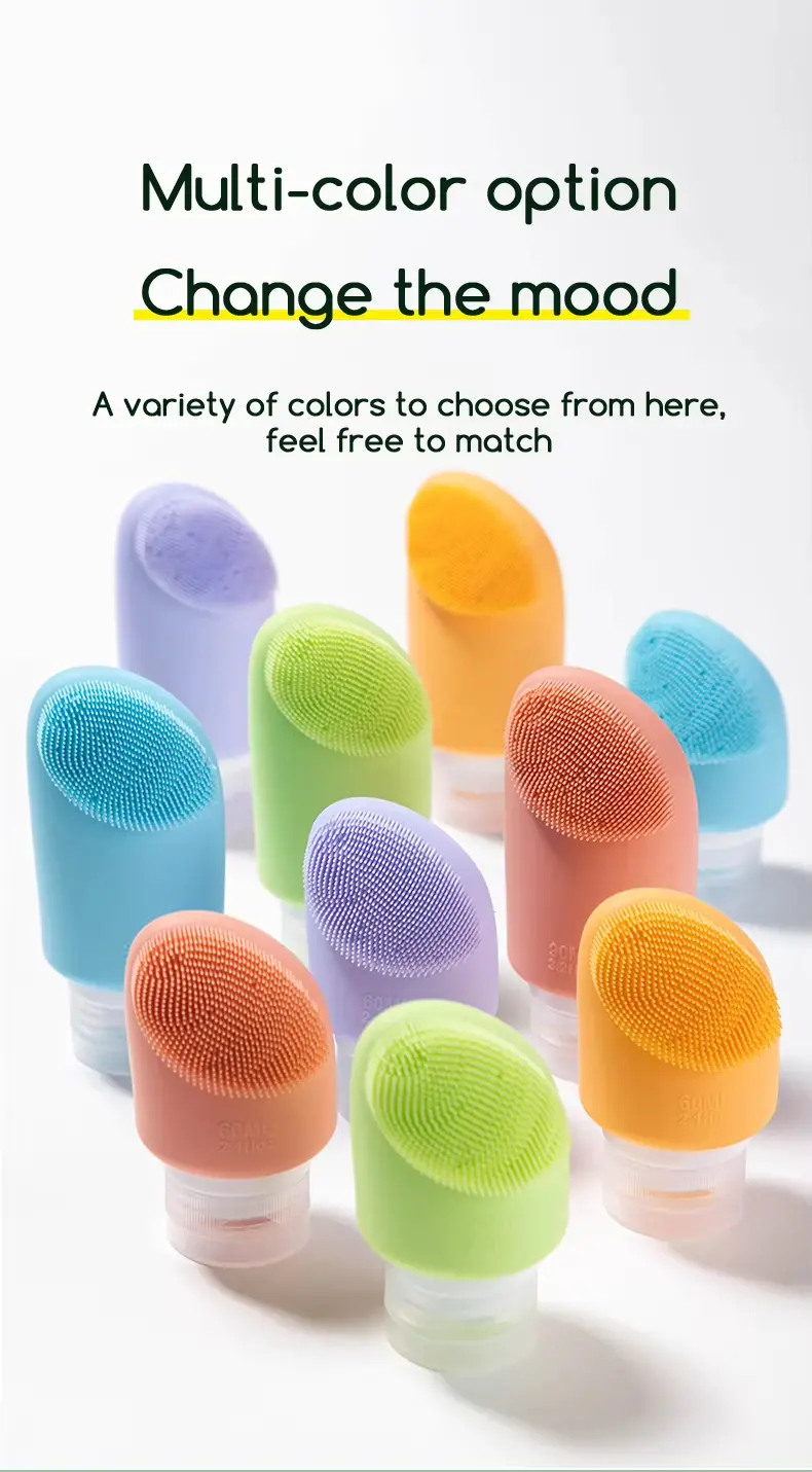 Silicone Travel Bottles with Facial Brush (9)