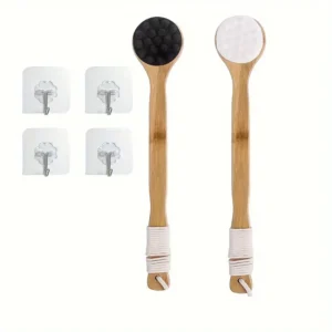 Soft Hair Long Handle Rubbing Back Bath Brush (4)