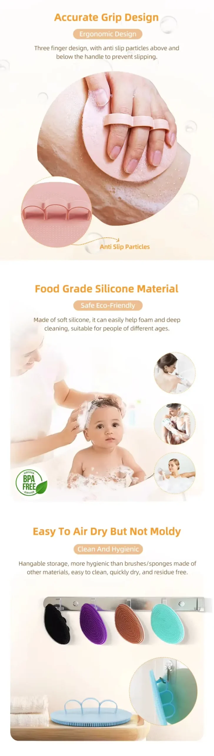 Upgraded Non Slip Design Beauty Care Silicone Bath (2)
