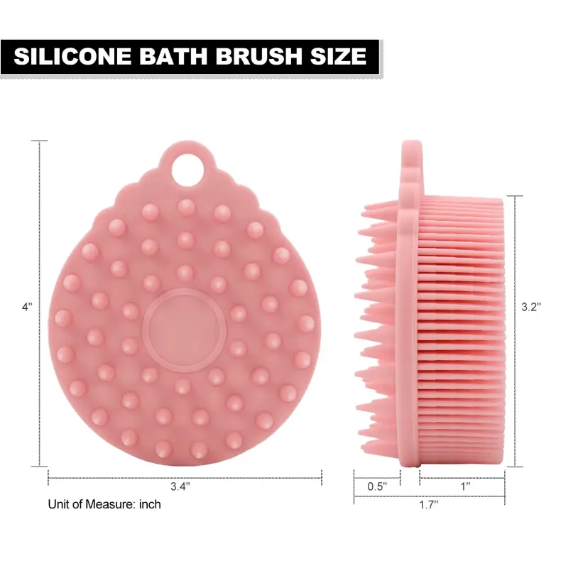 silicone body scrubber shampoo brush 2 in 1（5）