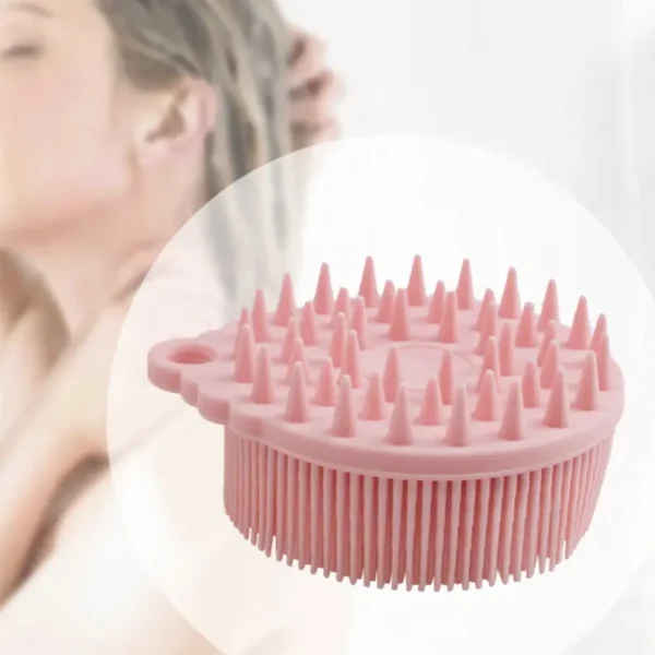 silicone body scrubber shampoo brush 2 in 1（6）