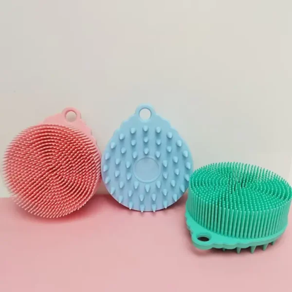 silicone body scrubber shampoo brush 2 in 1（8）