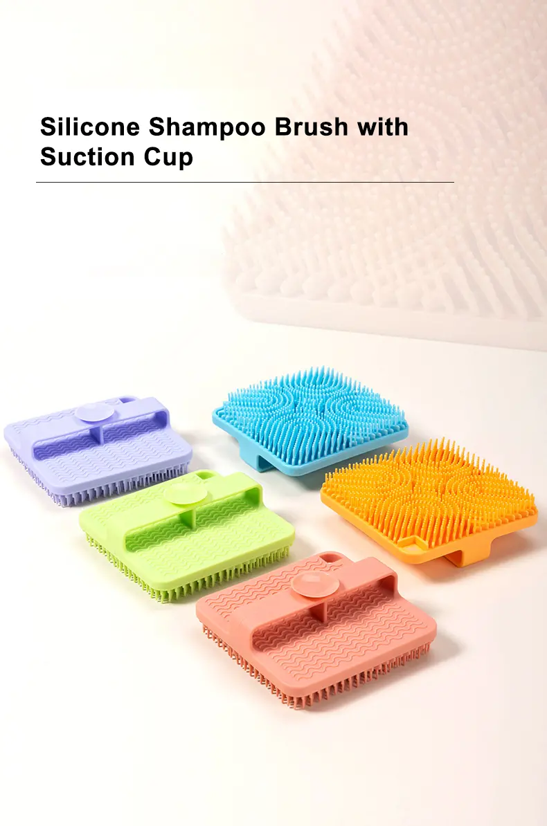 silicone shampoo brush with suction cup (1)