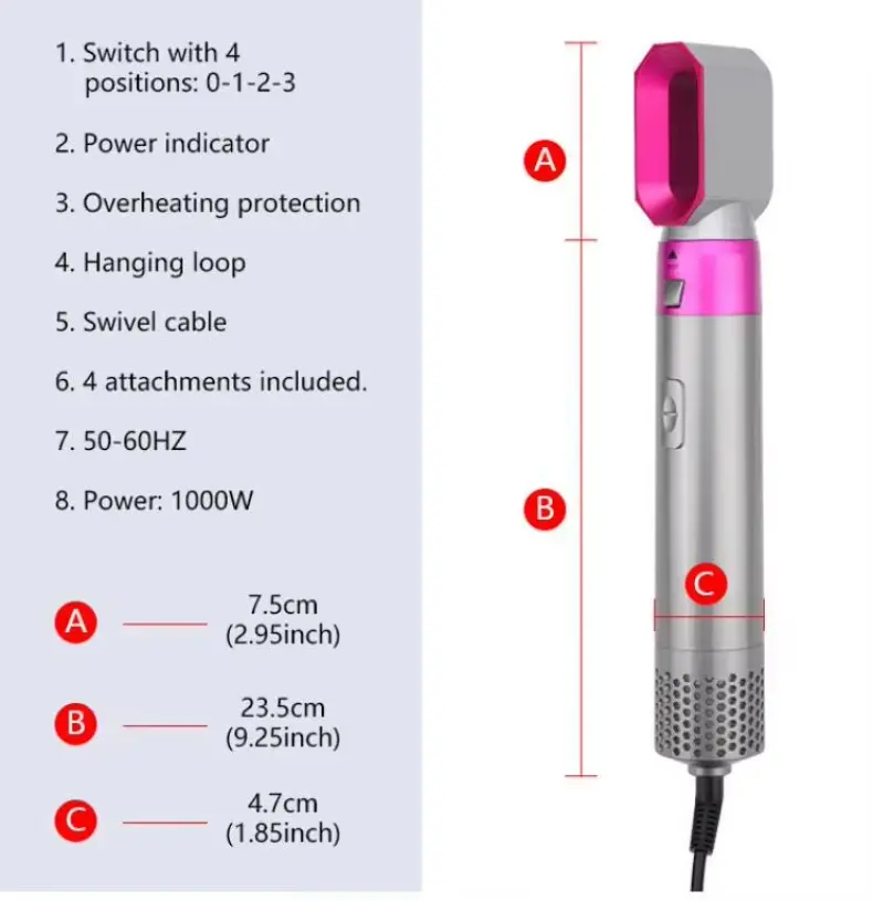 5 in 1 Dryer Straightening Curling Brush Set（1） (3)