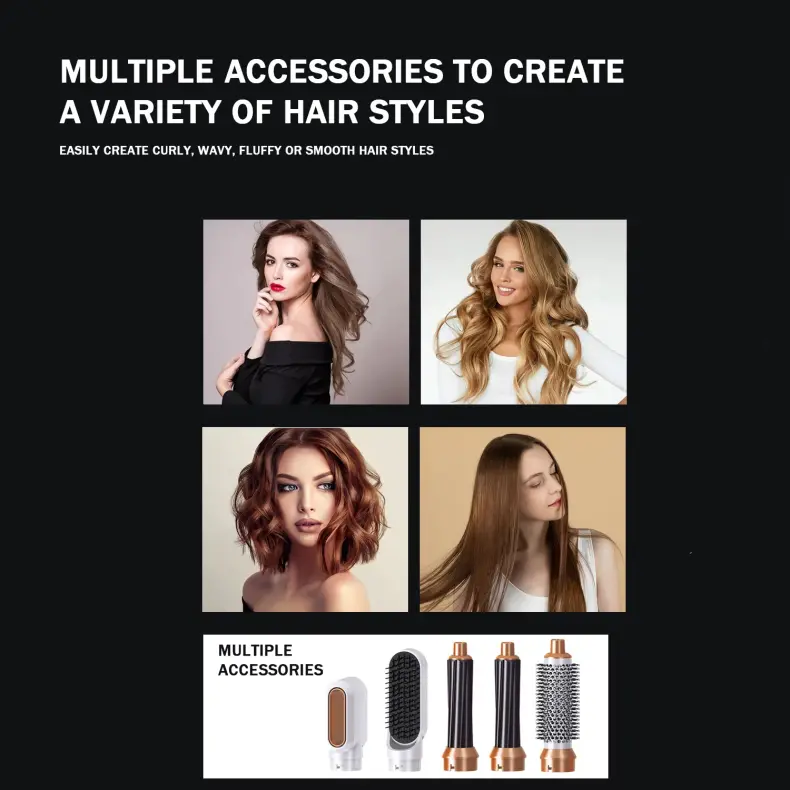 5 in 1 Dryer Straightening Curling Brush Set（1） (5)