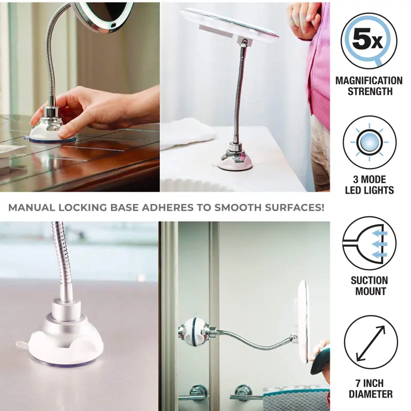 5x Make Up Mirror with Suction Cup 18LED (4)