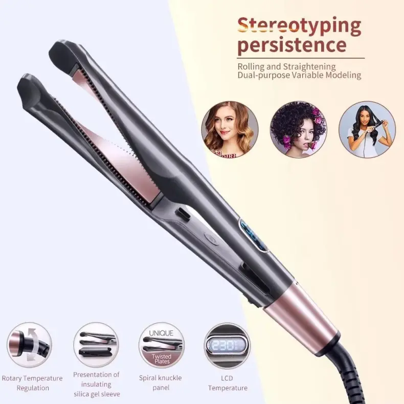 Beauty Ceramic Electric Rotating Usb Portable Magic 2 in 1 Air Hair Curler and Straightener (0)