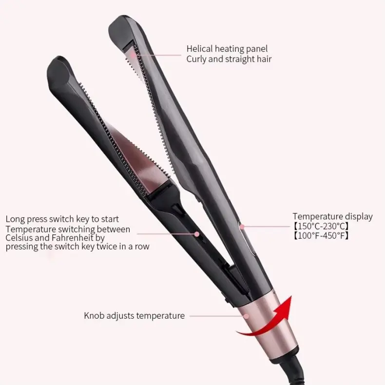 Beauty Ceramic Electric Rotating Usb Portable Magic 2 in 1 Air Hair Curler and Straightener (3)