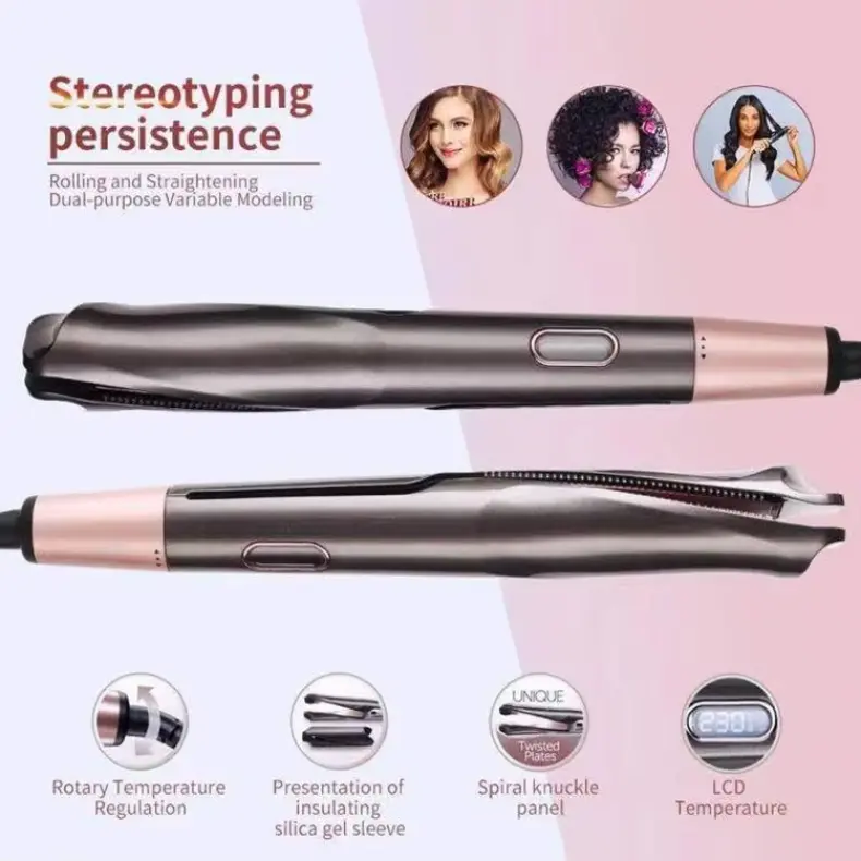 Beauty Ceramic Electric Rotating Usb Portable Magic 2 in 1 Air Hair Curler and Straightener (4)