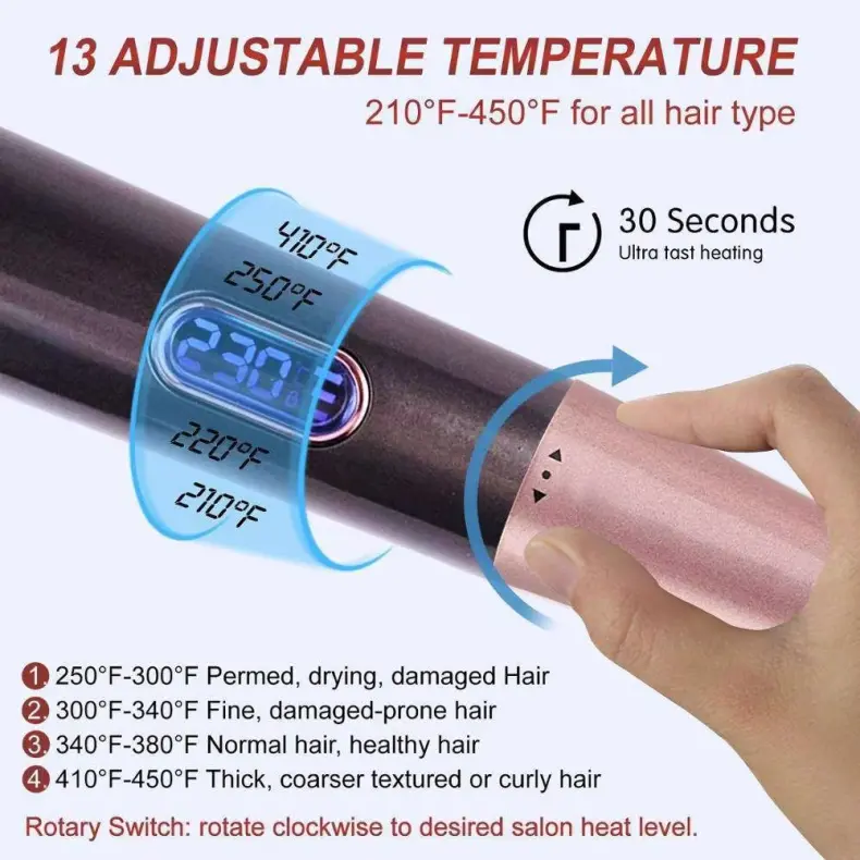 Beauty Ceramic Electric Rotating Usb Portable Magic 2 in 1 Air Hair Curler and Straightener (6)