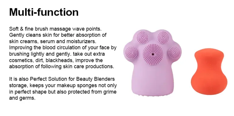 Cat's paw shape Facial Cleansing Brush (4)
