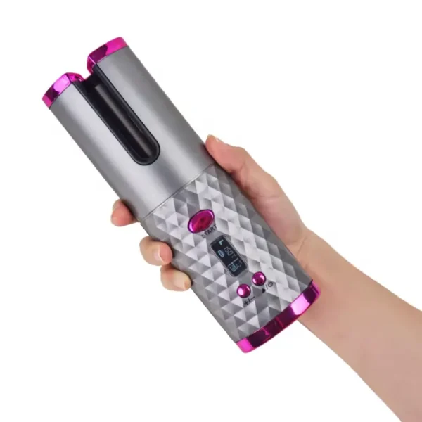 Cordless Hair Curler Rechargeable Rotating Curling Iron with Ceramic (2)