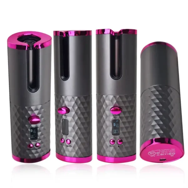 Cordless Hair Curler Rechargeable Rotating Curling Iron with Ceramic (4)