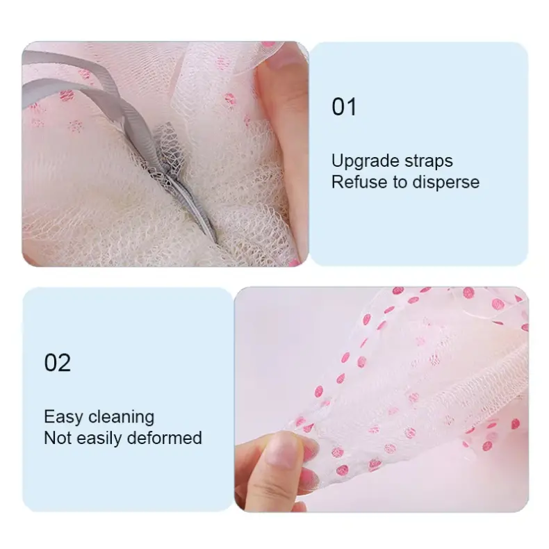 Dot Pattern Shower Puff Sponge Ball (2)