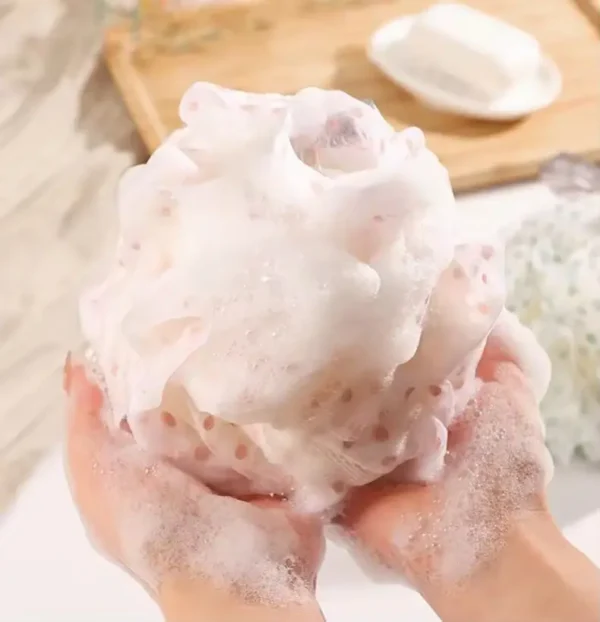 Dot Pattern Shower Puff Sponge Ball (2)