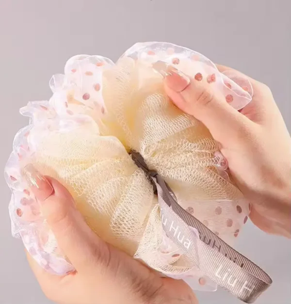 Dot Pattern Shower Puff Sponge Ball (4)